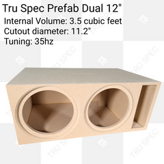 TRU SPEC Prefab Dual 12" Subwoofer Enclosure Sundown SA 12v2