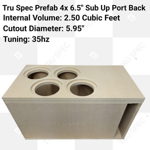 TRU SPEC Prefab Quad 6.5" Sub Up Port Back Subwoofer Enclosure