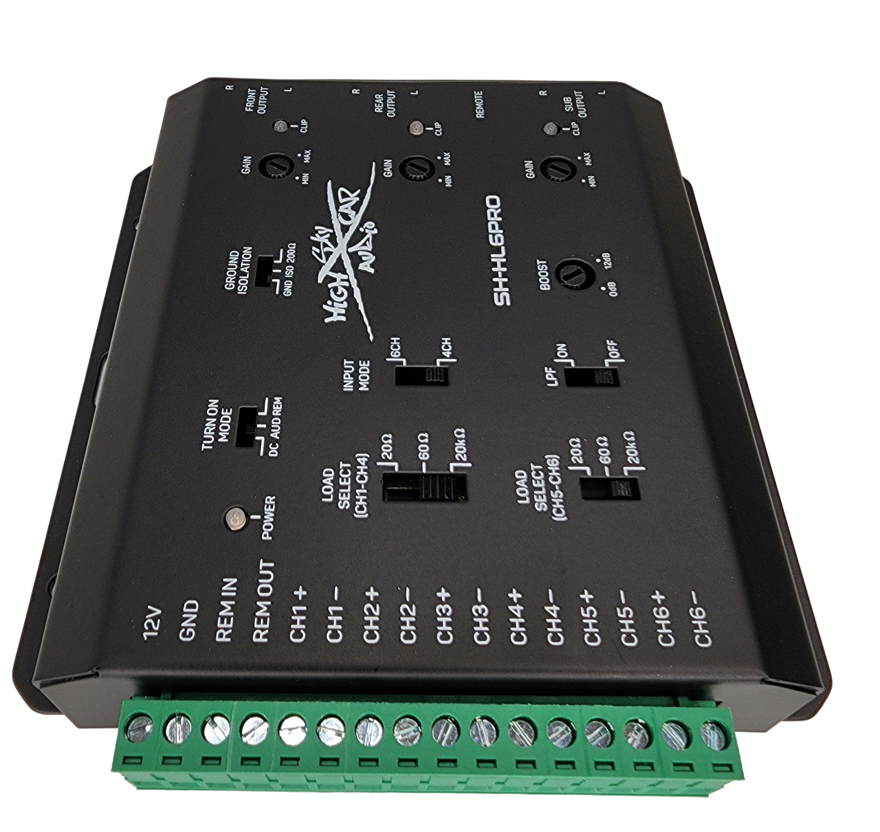 Sky High Car Audio 6 Channel Hi To Low Converter with Remote Bass Control