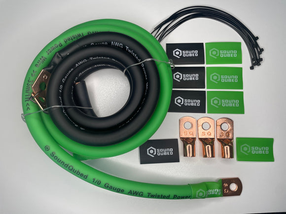 SoundQubed 1/0 Gauge Big 3 Upgrade Kit - CCA wire
