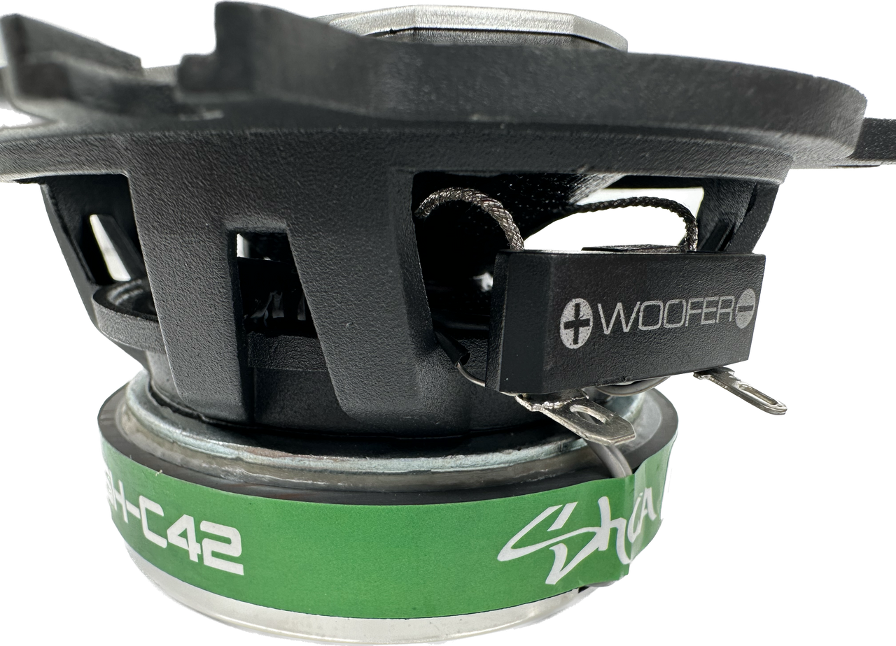 Sky High Car Audio C42 4" 2-Way Coaxial Speakers | Glass Fiber Cone + Pivoting Tweeter | 30W RMS (Pair)