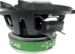 Sky High Car Audio C42 4" 2-Way Coaxial Speakers | Glass Fiber Cone + Pivoting Tweeter | 30W RMS (Pair)