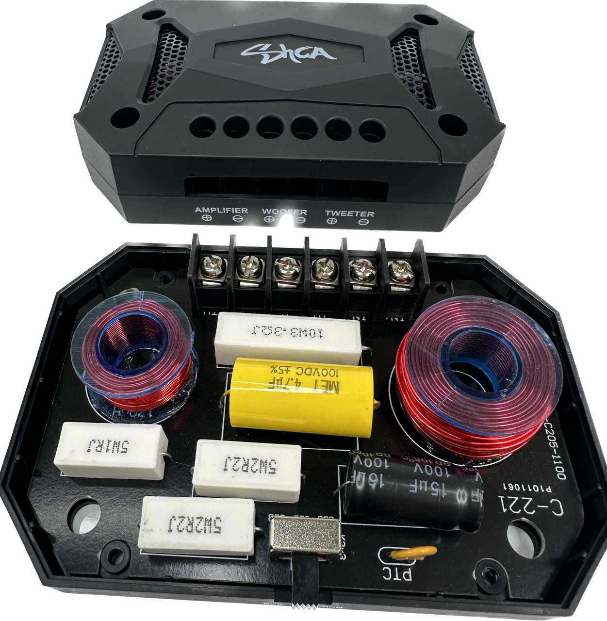 Sky High Car Audio C6C 6.5" 2-Way Component Speakers | Glass Fiber Cone | 45W RMS (Pair w/ Crossovers)