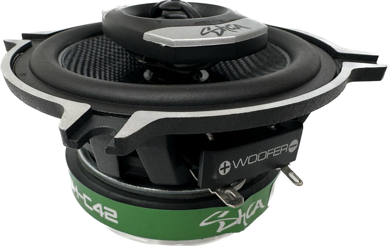 Sky High Car Audio C42 4" 2-Way Coaxial Speakers | Glass Fiber Cone + Pivoting Tweeter | 30W RMS (Pair)