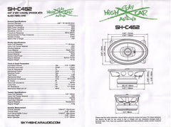 Sky High Car Audio C462 4x6" 2-Way Coaxial Speakers | Glass Fiber Cone + Pivoting Tweeter | 30W RMS (Pair)