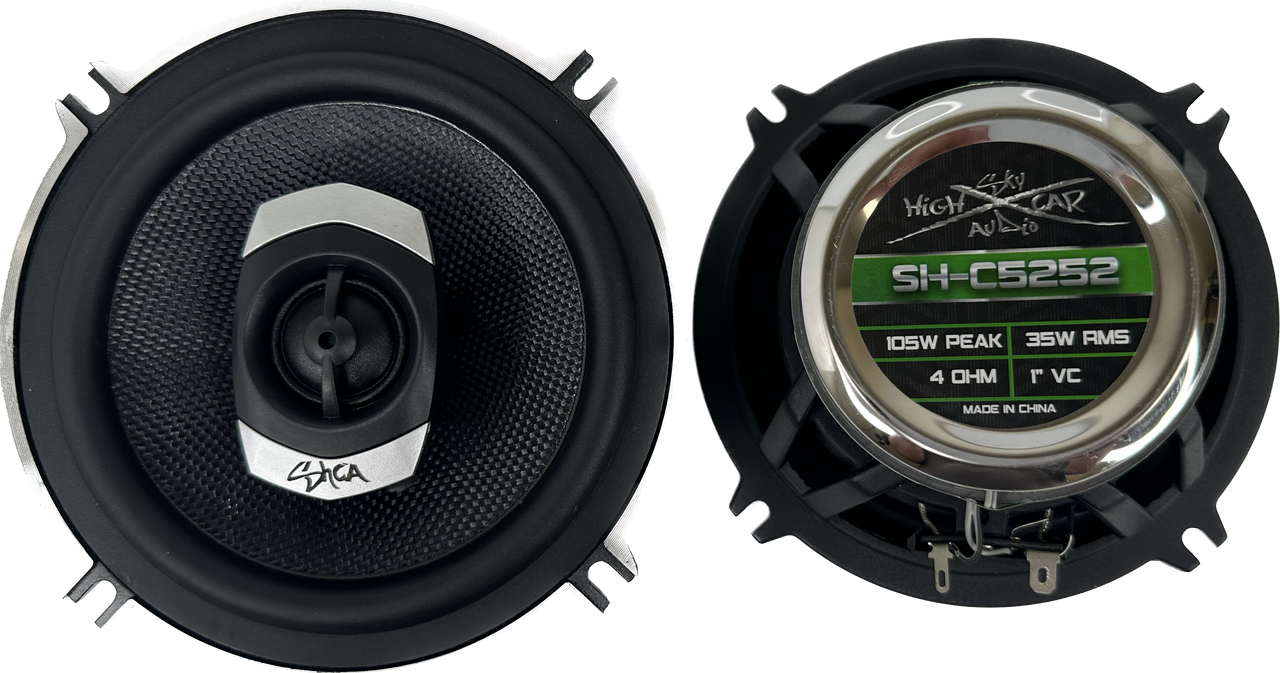 Sky High Car Audio SHCA-C525 5.25" 2-Way Coaxial Speakers | Glass Fiber Cone | 35W RMS (Pair)