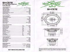 Sky High Car Audio SHCA-C572 5x7" 2-Way Coaxial Speakers | Glass Fiber Cone | 45W RMS (Pair)