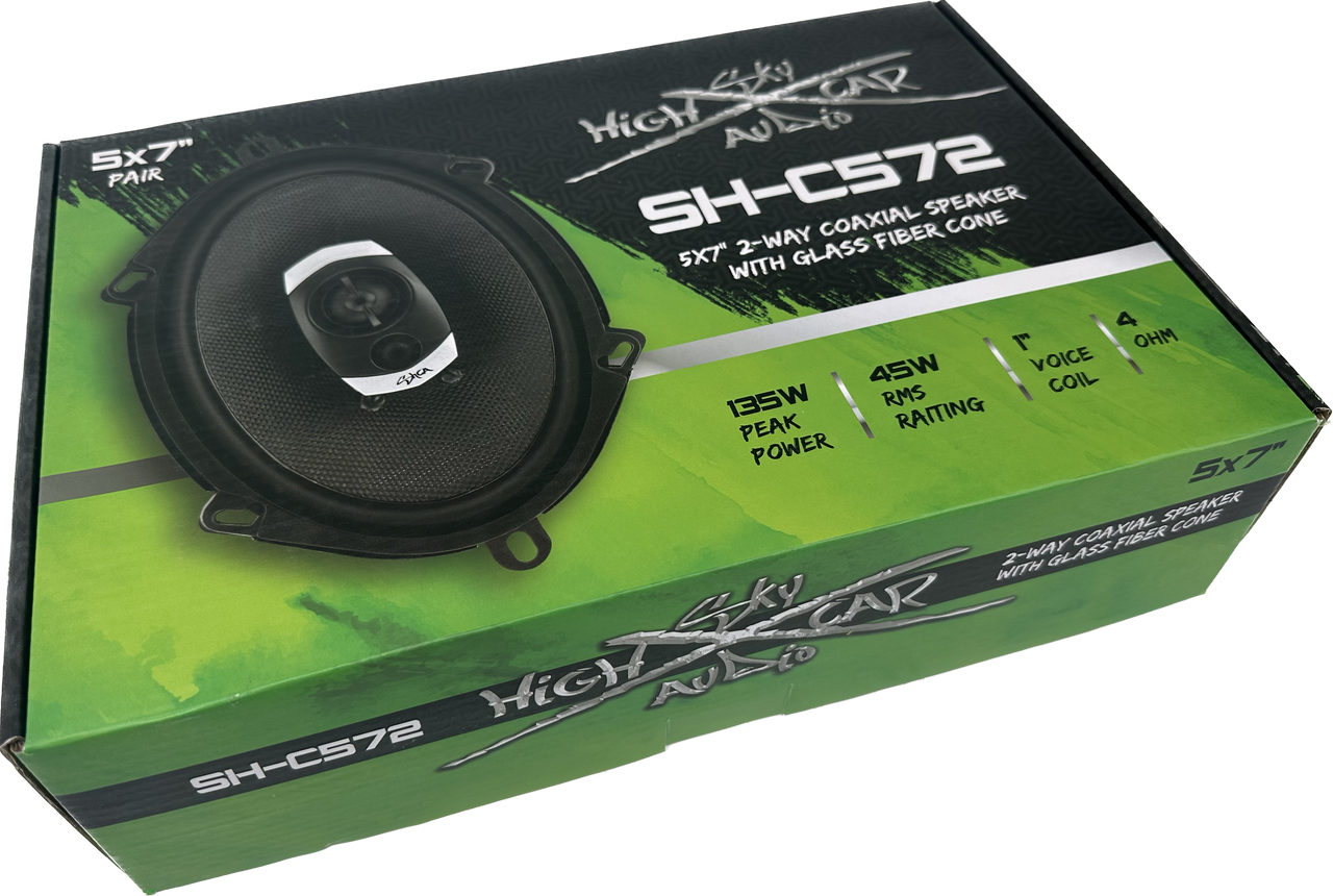 Sky High Car Audio SHCA-C572 5x7" 2-Way Coaxial Speakers | Glass Fiber Cone | 45W RMS (Pair)