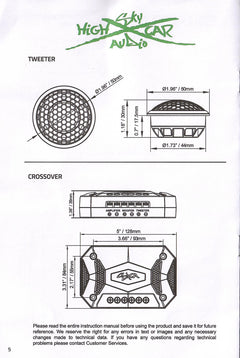 Sky High Car Audio C6C 6.5" 2-Way Component Speakers | Glass Fiber Cone | 45W RMS (Pair w/ Crossovers)