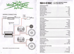 Sky High Car Audio C6C 6.5" 2-Way Component Speakers | Glass Fiber Cone | 45W RMS (Pair w/ Crossovers)