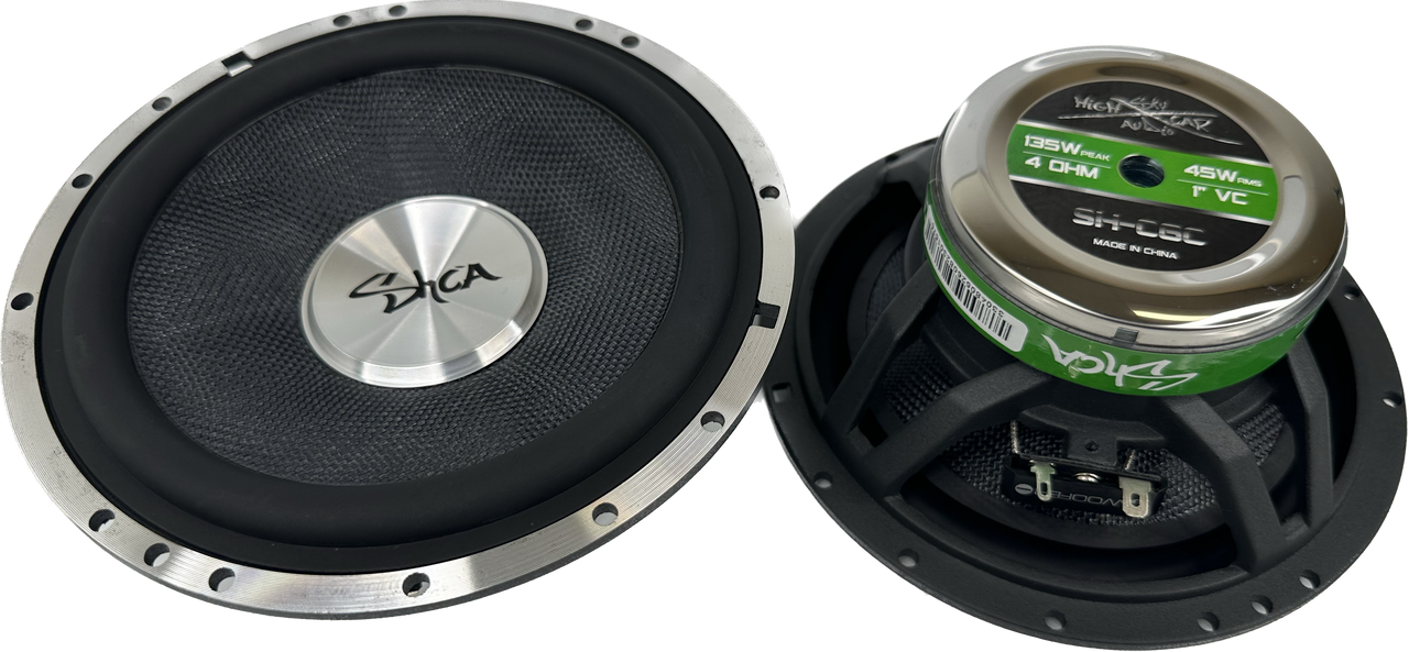 Sky High Car Audio C6C 6.5" 2-Way Component Speakers | Glass Fiber Cone | 45W RMS (Pair w/ Crossovers)