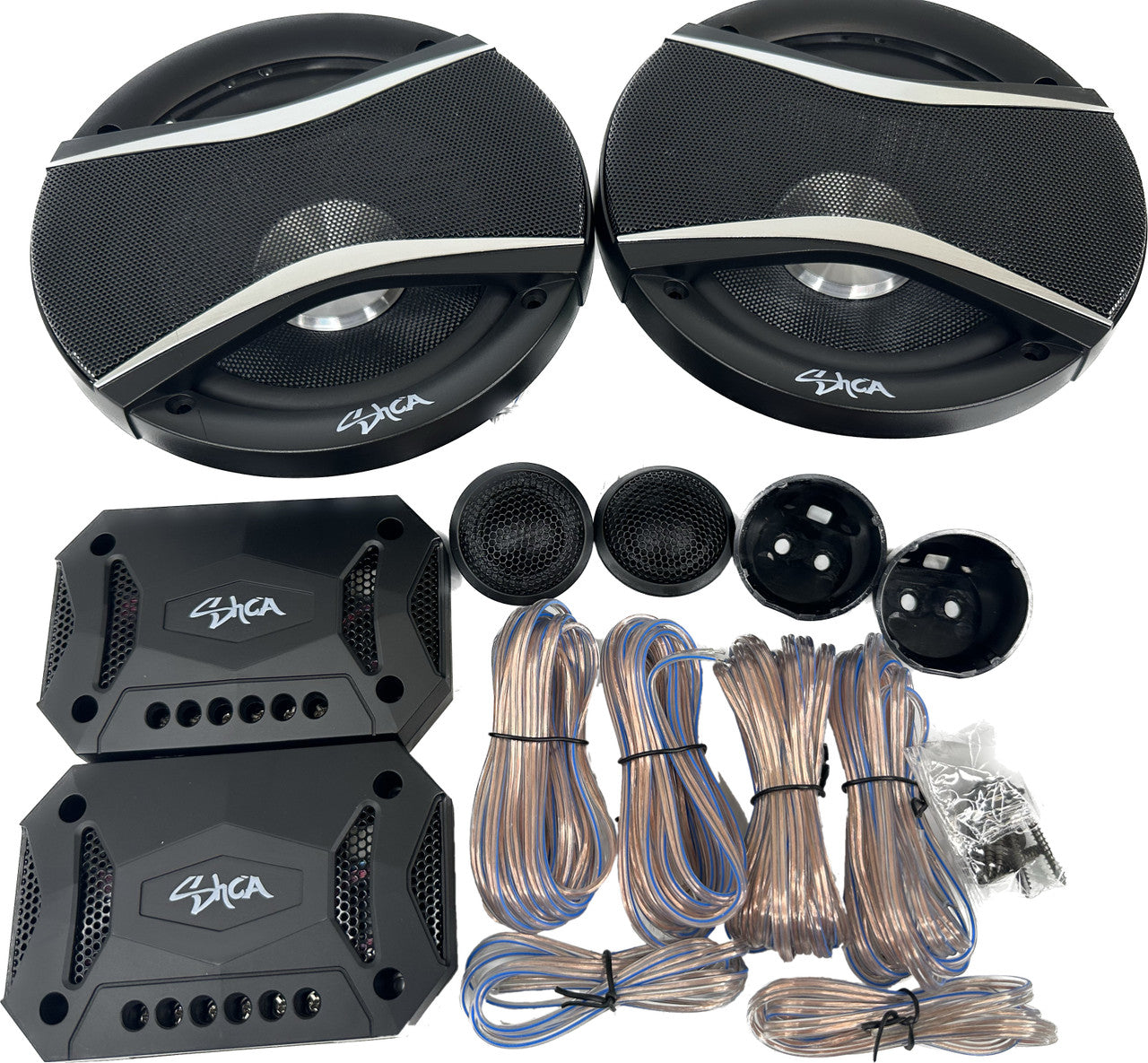 Sky High Car Audio C6C 6.5" 2-Way Component Speakers | Glass Fiber Cone | 45W RMS (Pair w/ Crossovers)