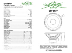 Sky High Car Audio SH-8NP 8" Neo Mid Woofer Pair (Modular Component Series)
