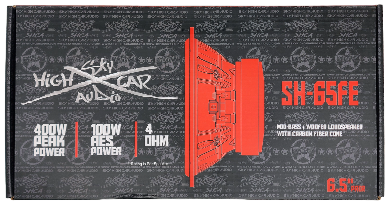 Sky High Car Audio SH-65FE 6.5" Mid Woofer Pair w/ Carbon Fiber Cone (2 Speakers)