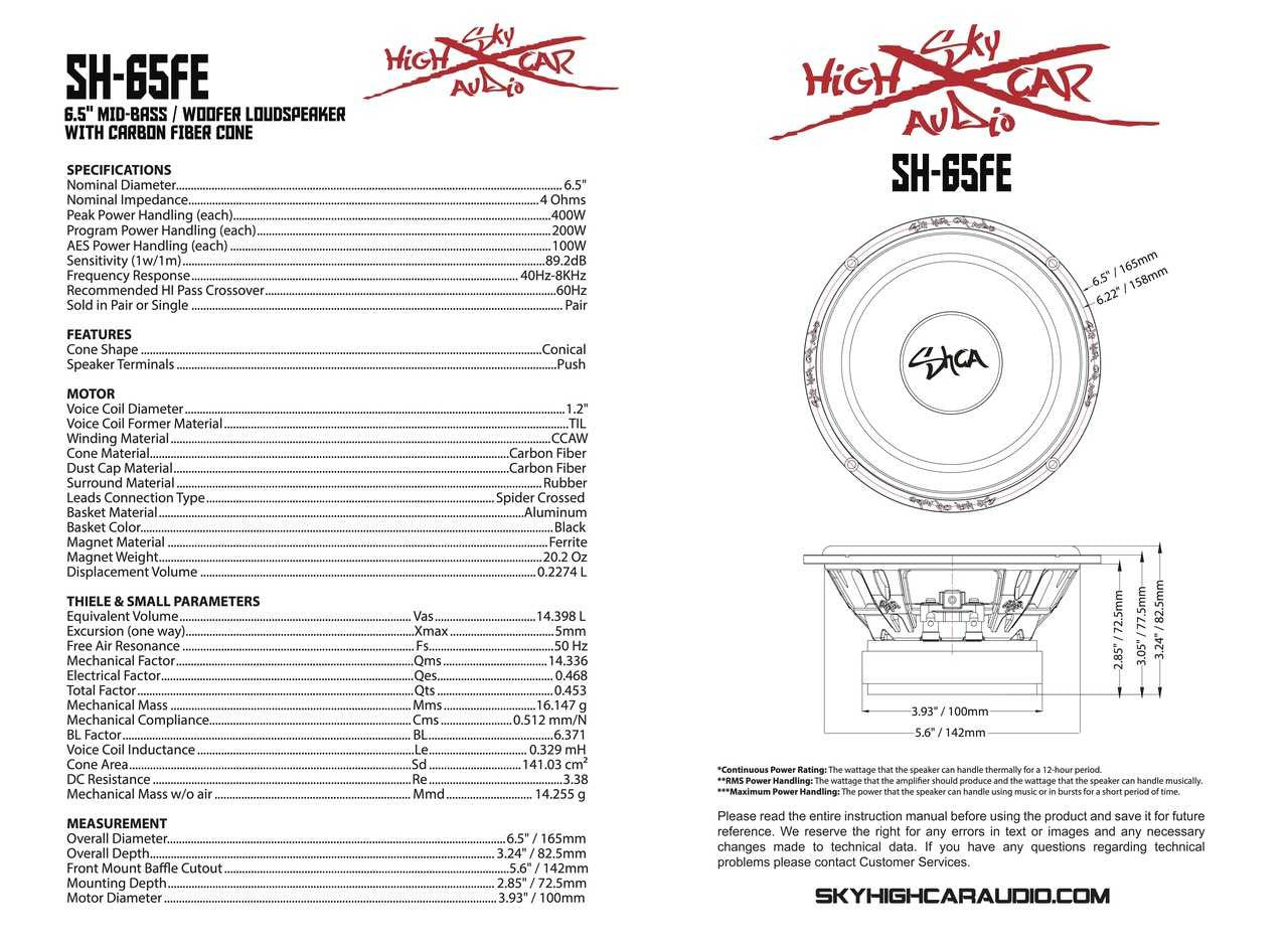 Sky High Car Audio SH-65FE 6.5" Mid Woofer Pair w/ Carbon Fiber Cone (2 Speakers)