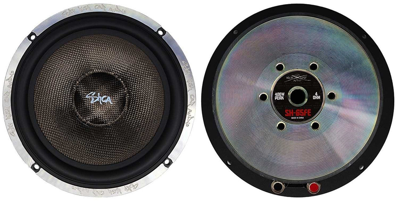 Sky High Car Audio SH-65FE 6.5" Mid Woofer Pair w/ Carbon Fiber Cone (2 Speakers)