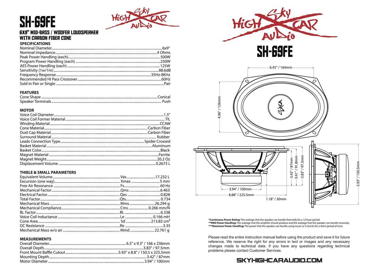 Sky High Car Audio SH-69FE 6x9" Mid Woofer Pair w/ Carbon Fiber Cone (2 Speakers)
