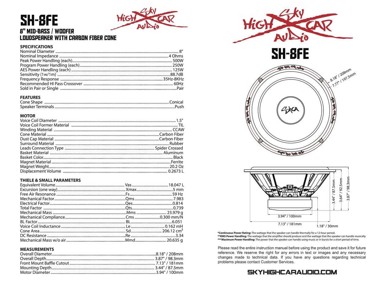 Sky High Car Audio SH-8FE 8" Mid Woofer Pair w/ Carbon Fiber Cone (2 Speakers)
