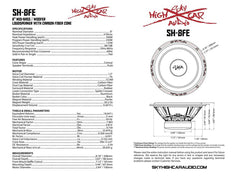 Sky High Car Audio SH-8FE 8" Mid Woofer Pair w/ Carbon Fiber Cone (2 Speakers)
