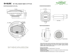 Sky High Car Audio SH-BL65C 6.5" 2-Way Component Speakers | 120W RMS | 3Ω Set (Pair)