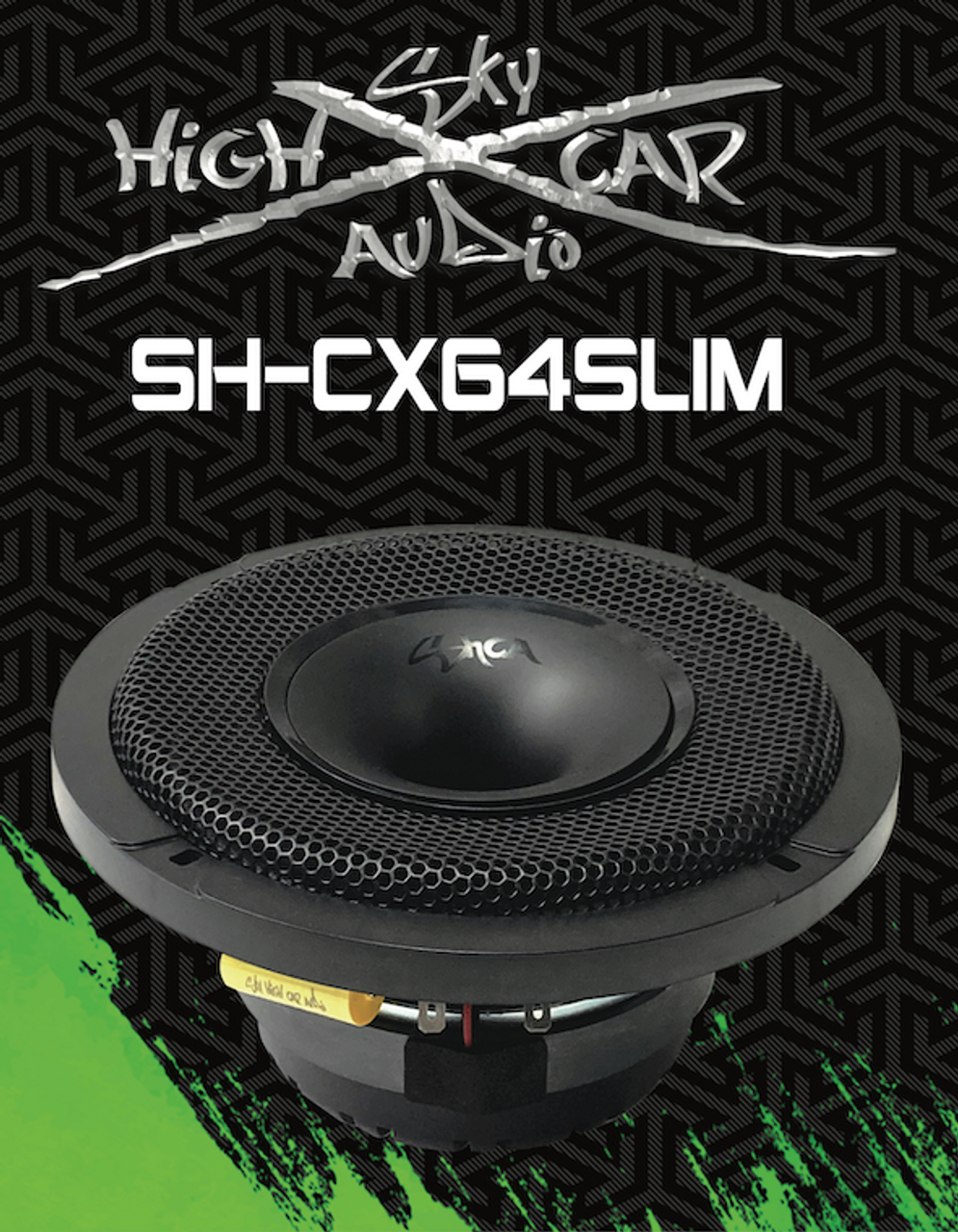 Sky High Car Audio SH-CX64SLIM 6.5" Slim Coaxial Speaker w/ Compression Driver Horn (Single)