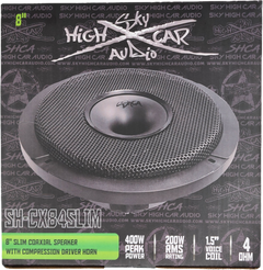 Sky High Car Audio SH-CX84SLIM 8" Slim Coaxial Speaker w/ Compression Driver Horn (Single)