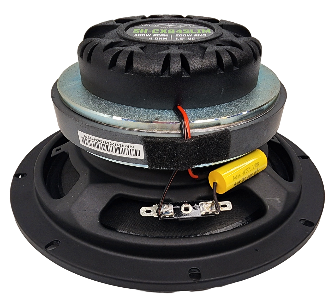 Sky High Car Audio SH-CX84SLIM 8" Slim Coaxial Speaker w/ Compression Driver Horn (Single)