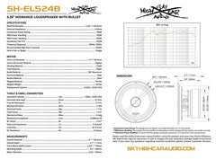 Sky High Car Audio SH-EL524B 5.25" Midrange Loudspeaker w/ Aluminum Bullet (Single)