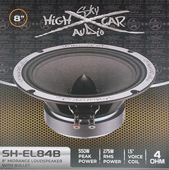 Sky High Car Audio SH-EL84B 8" Midrange Loudspeaker w/ Aluminum Bullet (Single)