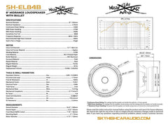 Sky High Car Audio SH-EL84B 8" Midrange Loudspeaker w/ Aluminum Bullet (Single)