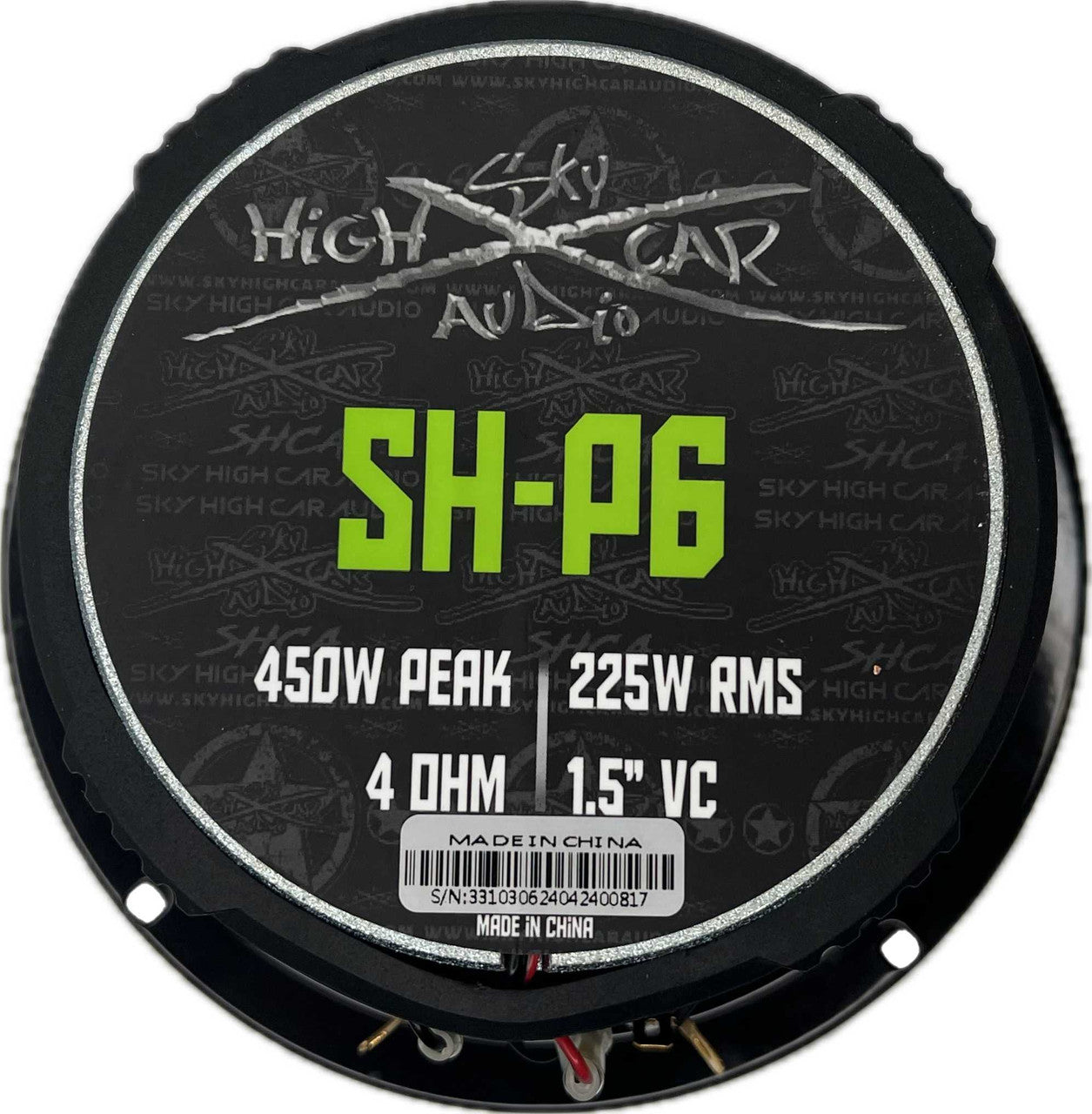 Sky High Car Audio SH-P6 6.5" Coaxial Midrange Loudspeaker w/ 1" Bullet Tweeter (Single)