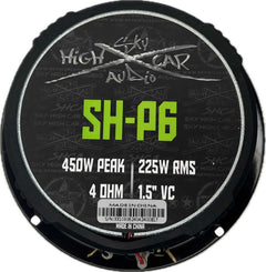 Sky High Car Audio SH-P6 6.5" Coaxial Midrange Loudspeaker w/ 1" Bullet Tweeter (Single)