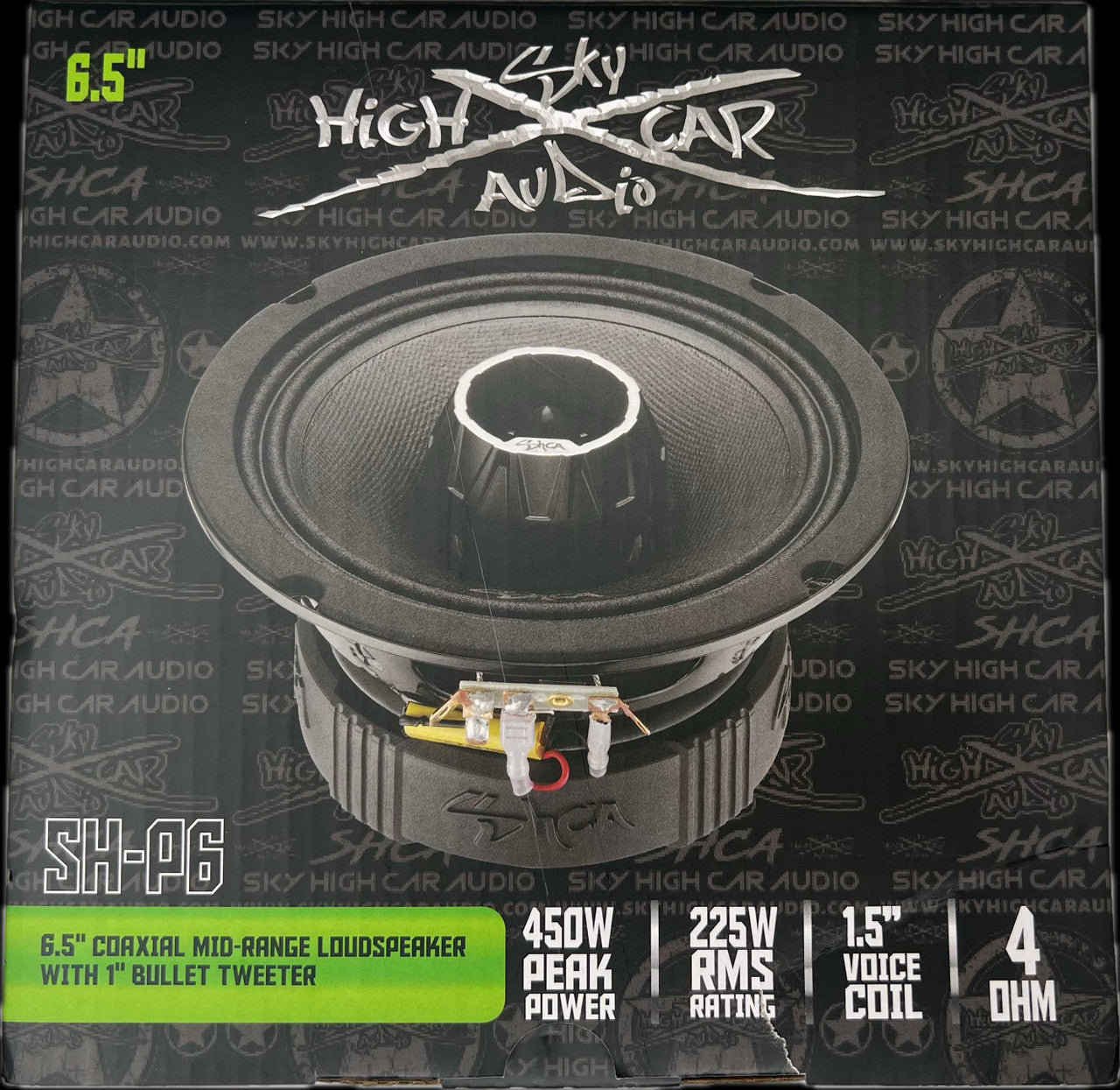 Sky High Car Audio SH-P6 6.5" Coaxial Midrange Loudspeaker w/ 1" Bullet Tweeter (Single)
