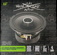 Sky High Car Audio SH-P6 6.5" Coaxial Midrange Loudspeaker w/ 1" Bullet Tweeter (Single)