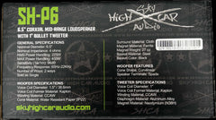 Sky High Car Audio SH-P6 6.5" Coaxial Midrange Loudspeaker w/ 1" Bullet Tweeter (Single)