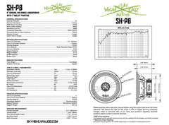 Sky High Car Audio SH-P8 8" Coaxial Midrange Loudspeaker w/ 1" Bullet Tweeter (Single)