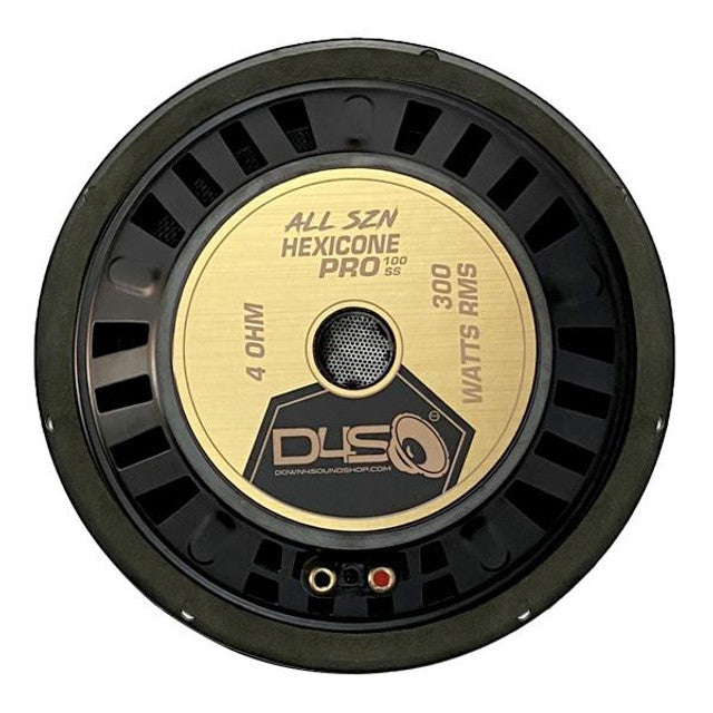DOWN4SOUND Hexicone PRO 100 SS8 All SZN - 10" Carbon Fiber Pro Audio Speaker - 300W RMS, 8 Ohm