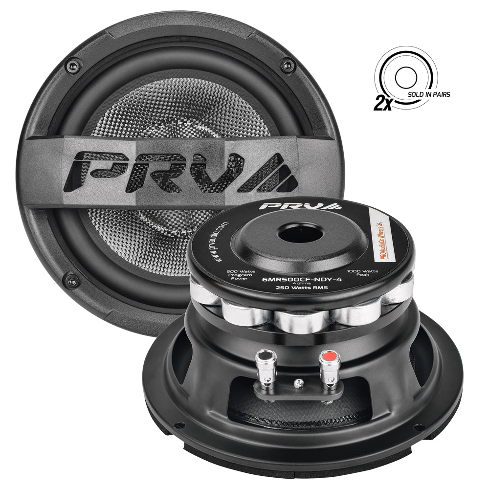 PRV Audio 6MR500CF-NDY-4 (PAIR) 6" Neodymium Mid Range Loudspeaker