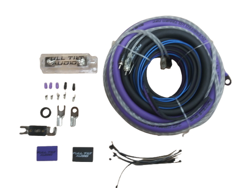 Full Tilt 1/0 Gauge AWG Purple/Black Amplifier/Amp Wire Kit
