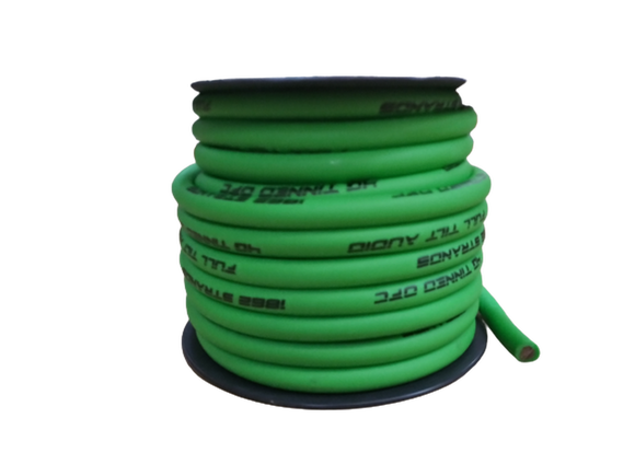FULL TILT 4 GAUGE LIME GREEN 50' TINNED OFC OXYGEN FREE COPPER POWER/GROUND CABLE/WIRE