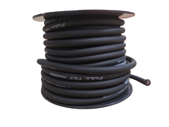 FULL TILT 8 GAUGE BLACK 50' TINNED OFC OXYGEN FREE COPPER POWER/GROUND CABLE/WIRE