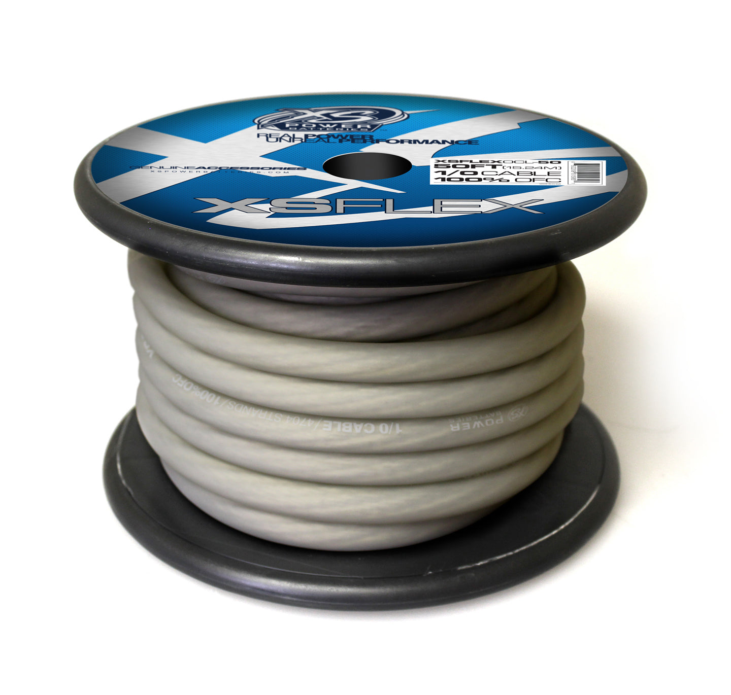 50 Feet XS Power 1/0 OFC 4704 Stand Count Tinned Oxygen Free Copper- CLEAR