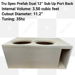 TRU SPEC Prefab Dual 12" Sub Up Port Back Subwoofer Enclosure