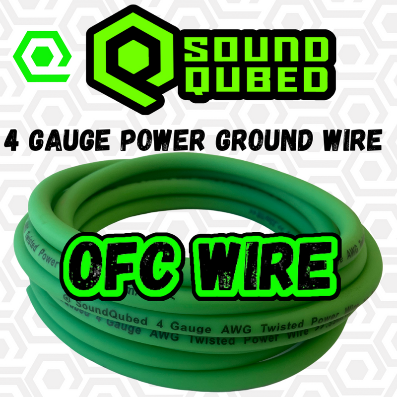 Soundqubed 4 Gauge OFC (oxygen free copper) Power wire GREEN