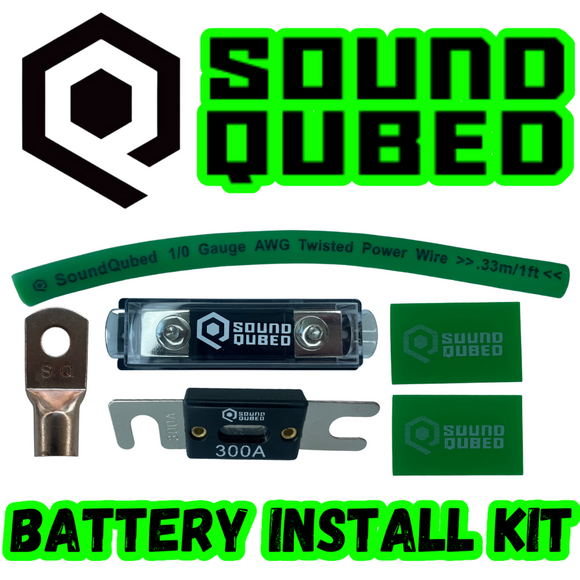 SoundQubed 1/0 CCA Battery Install Kit - Green