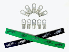 Sky High Car Audio 8 Gauge Copper Ring Terminals (3/8" hole) w/ Heat Shrink Tubing - 10 Pack