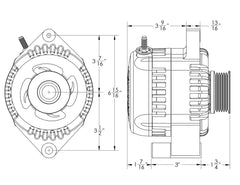 S Series Billet 240A racing alt - 6/12 Ford 6S 1 Wire - Machined