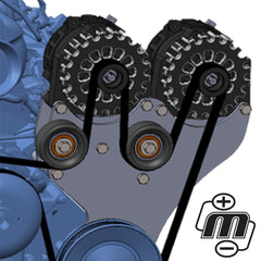 Mechman Dual Bracket Black 05-13 GM Trucks W/4.8L, 5.3L, & 6.0L (Includes B8206400B And B8302400B)