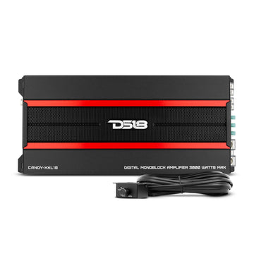 DS18 CANDY-XXL1B Compact Class D 1-Channel Monoblock Car Amplifier 3000 Watts 1-Ohm