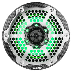 DS18 CF-65 HYDRO 6.5" 2-Way Marine Speakers with Integrated RGB LED Lights 375 Watts Black Carbon Fiber (Pair)